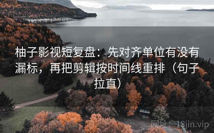 柚子影视短复盘：先对齐单位有没有漏标，再把剪辑按时间线重排（句子拉直）
