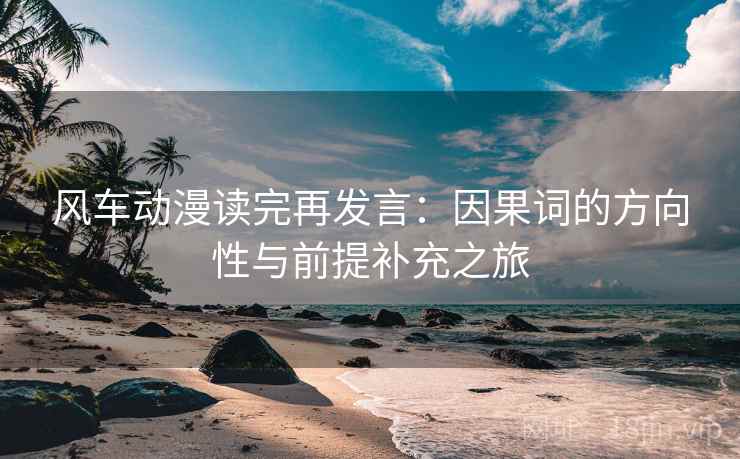 风车动漫读完再发言：因果词的方向性与前提补充之旅