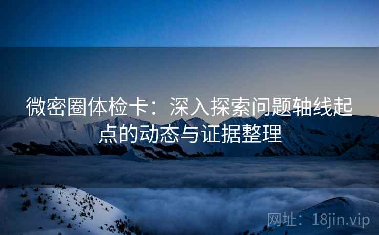 微密圈体检卡：深入探索问题轴线起点的动态与证据整理